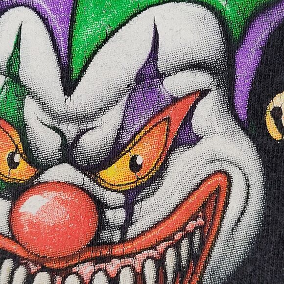 Scary Clown Shirt XL 23x27 Faded Black Hellanbach - Picture 10 of 16